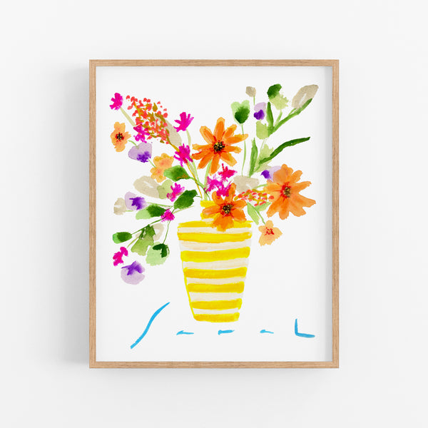 Yellow Striped Vase